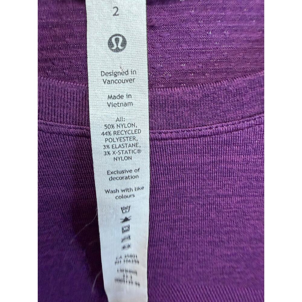Lululemon Swiftly Tech Long-Sleeve Shirt 2.0 Race Length Dramatic Magenta Sz 2 - Picture 10 of 13